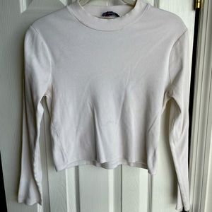 White cropped long sleeve shirt